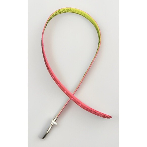 LAUREN Ralph Lauren‎ Reversible Belt Pink Green Crocodile Embossed Sz S - Picture 4 of 7